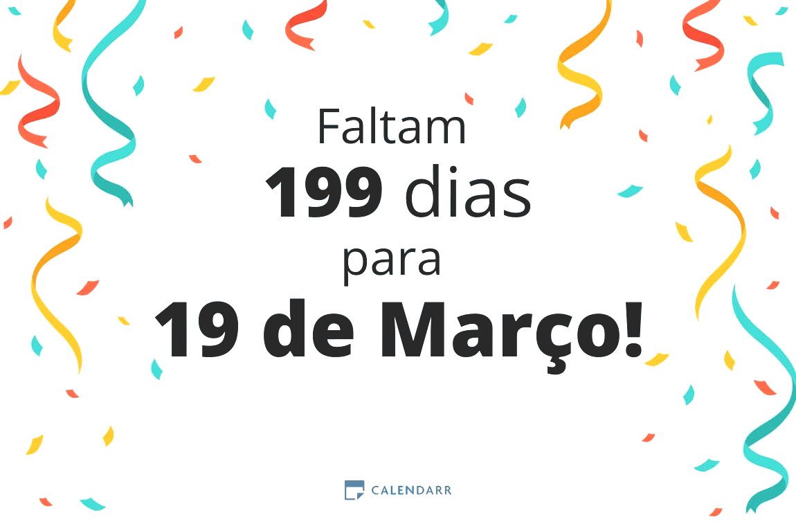 Descubra quantos dias faltam para 19 de Março - Calendarr