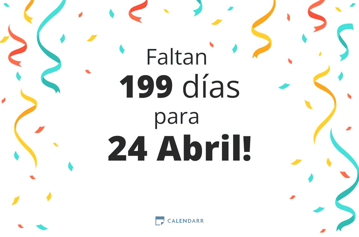 Descubre cuántos días faltan para 24 Abril - Calendarr