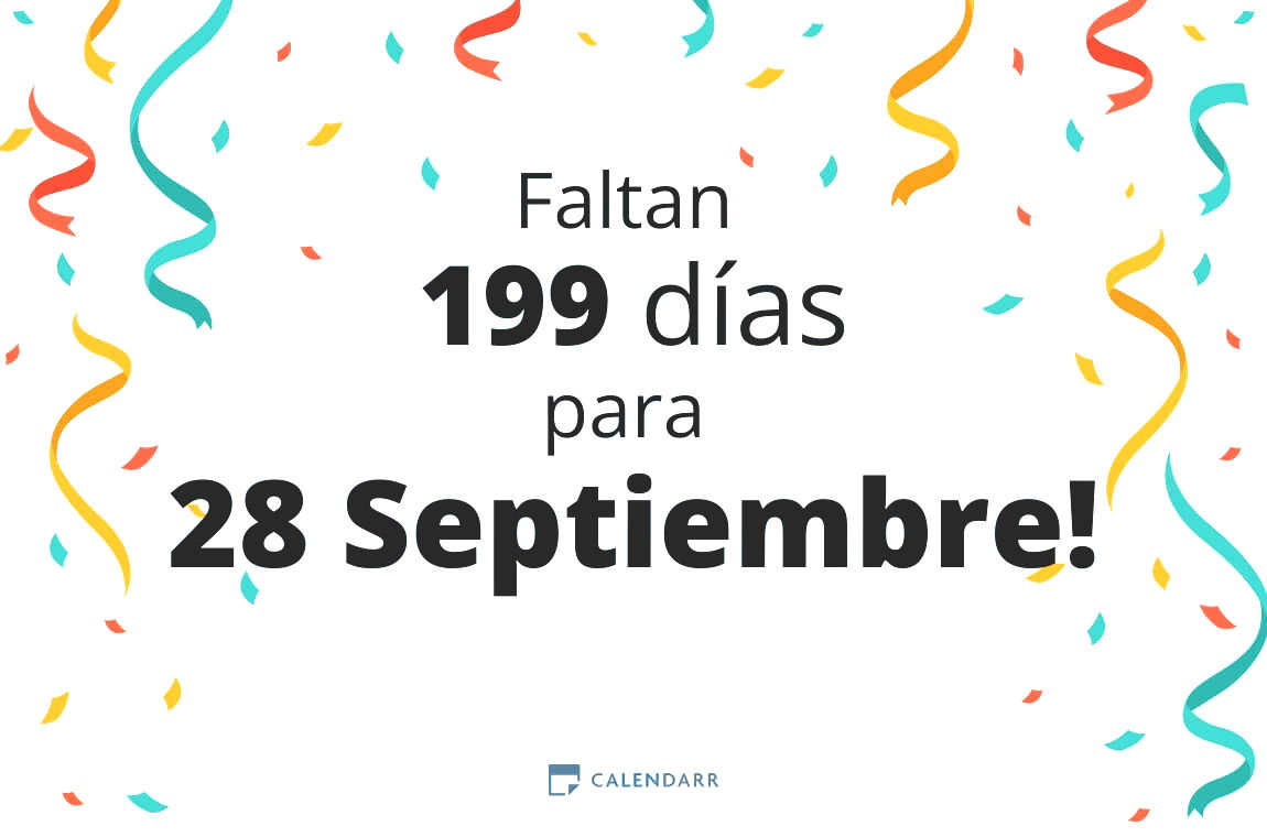 Descubre cuántos días faltan para 28 Septiembre - Calendarr