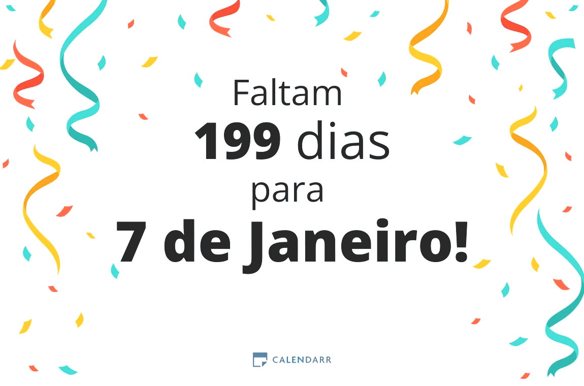 Descubra quantos dias faltam para 7 de Janeiro - Calendarr
