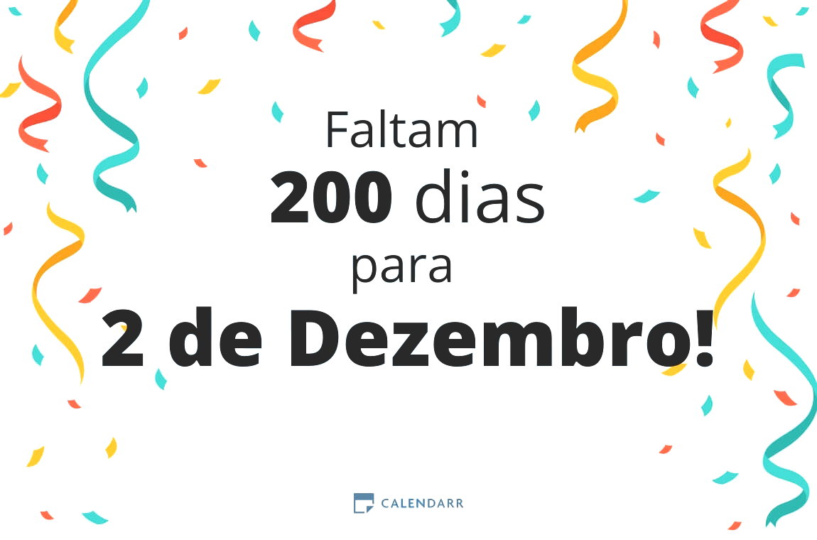 Descubra quantos dias faltam para 2 de Dezembro - Calendarr