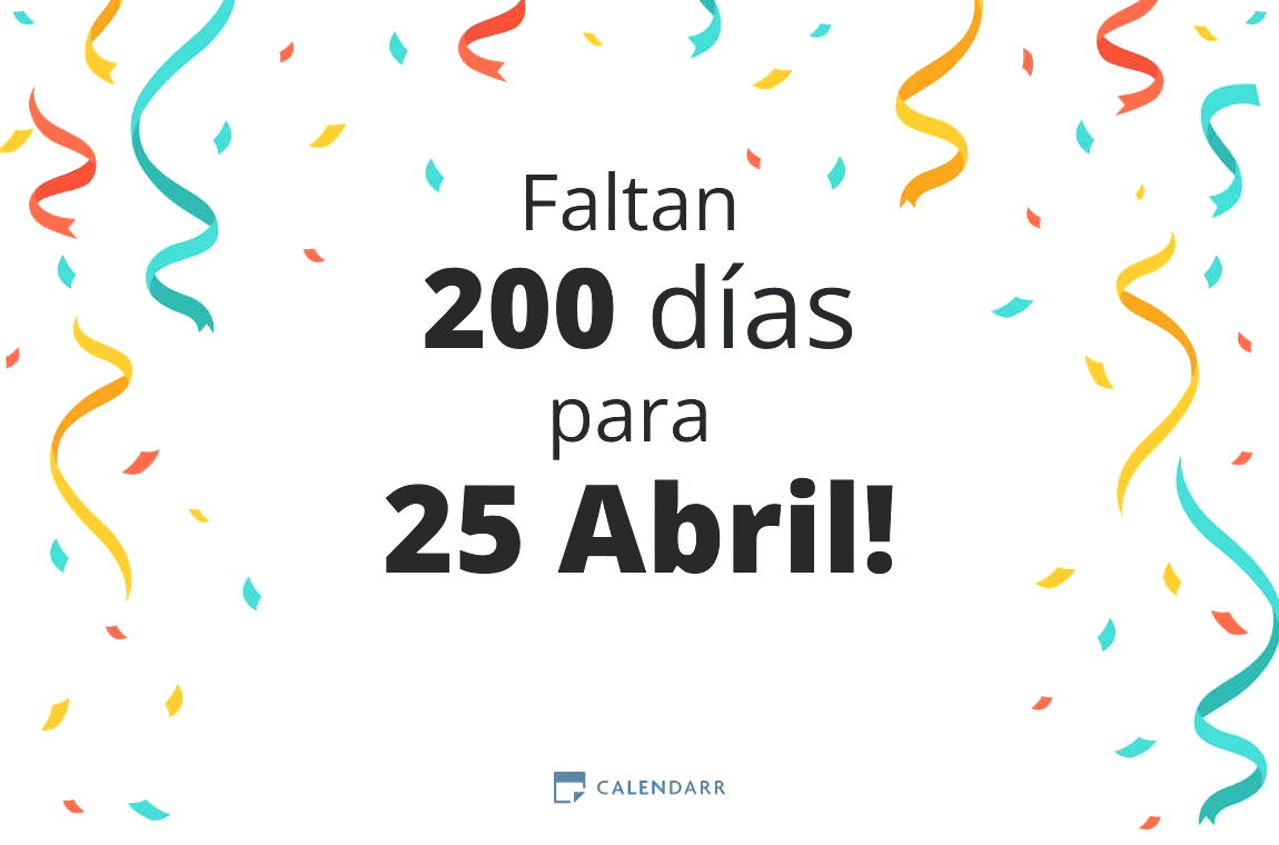 Descubre cuántos días faltan para 25 Abril - Calendarr