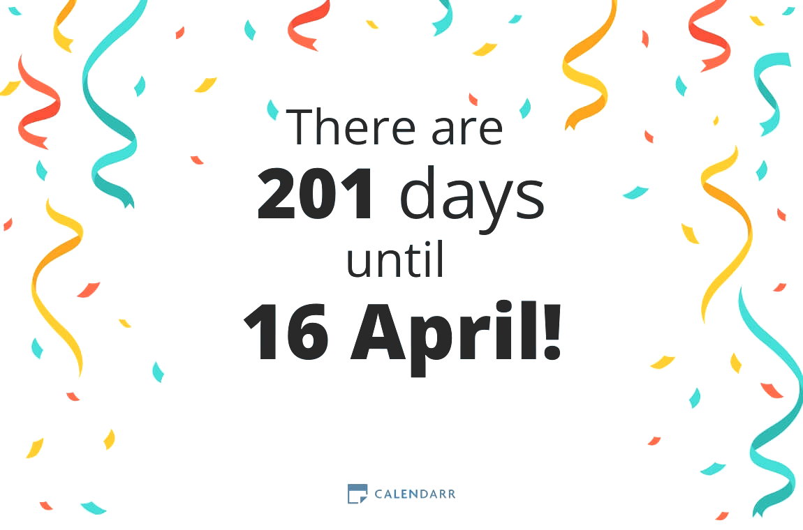 How many days until 16 April - Calendarr