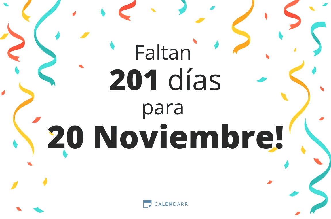Descubre cuántos días faltan para 20 Noviembre - Calendarr