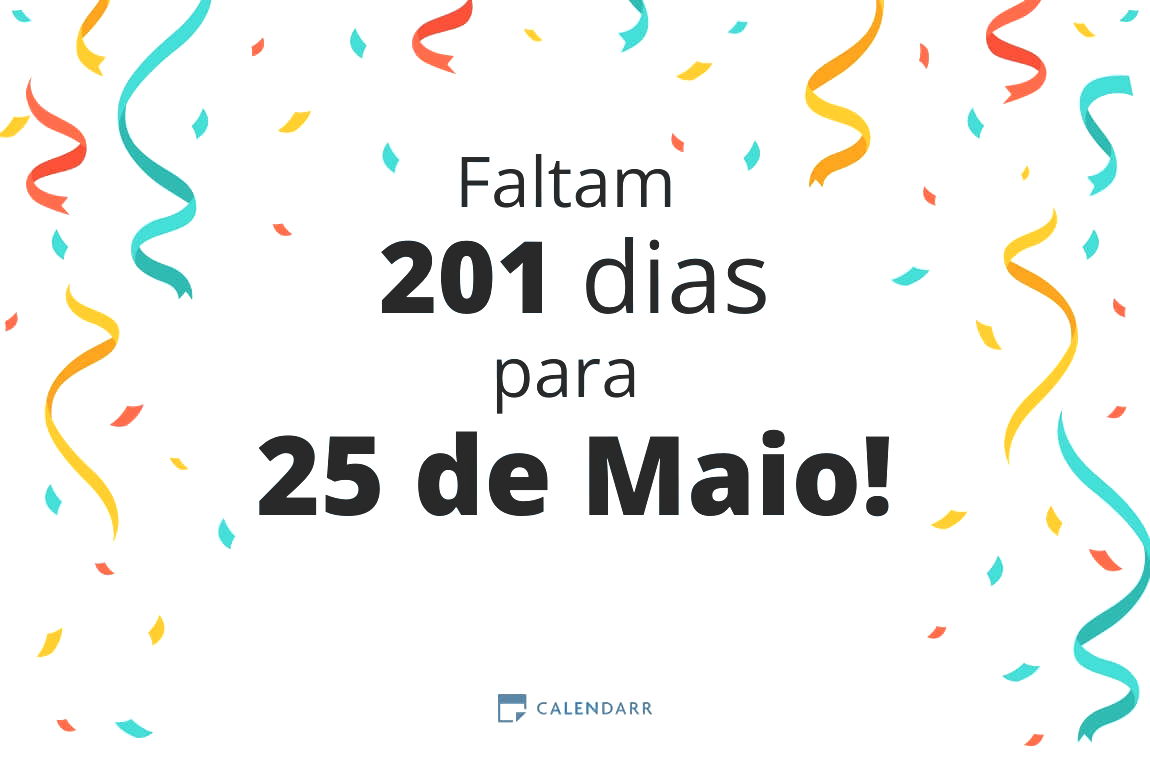 Descubra quantos dias faltam para 25 de Maio - Calendarr