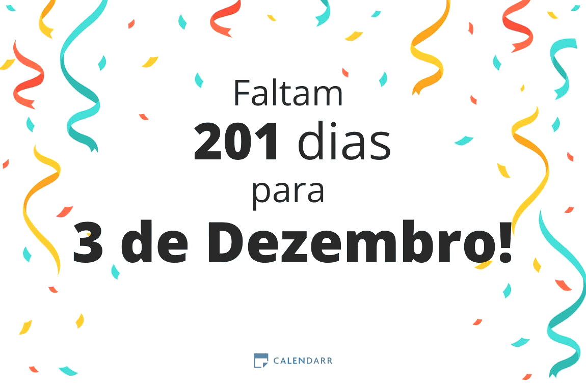 Descubra quantos dias faltam para 3 de Dezembro - Calendarr