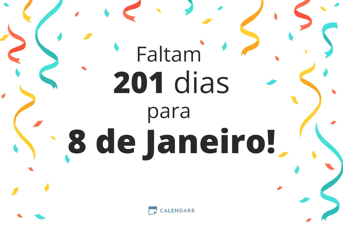 Descobre quantos dias faltam para 8 de Janeiro - Calendarr