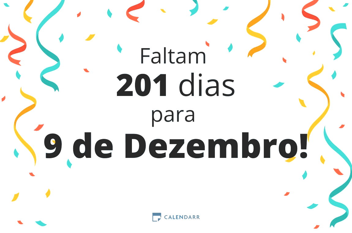 Descubra quantos dias faltam para 9 de Dezembro - Calendarr