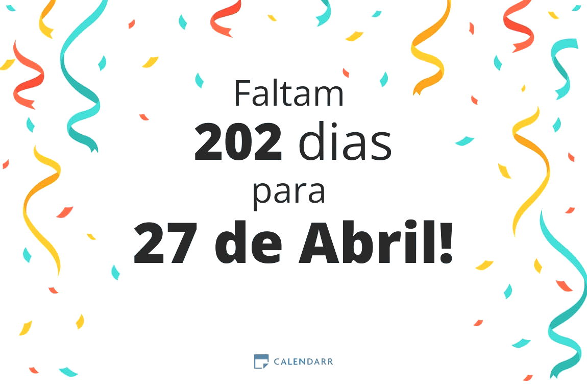 Descubra quantos dias faltam para 27 de Abril - Calendarr