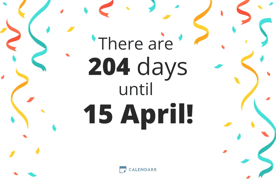 How many days until 15 April - Calendarr