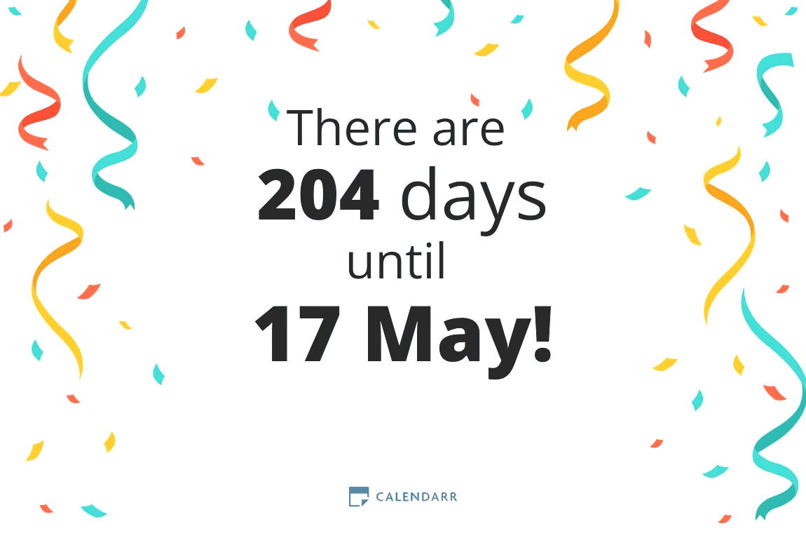 How many days until 17 May Calendarr