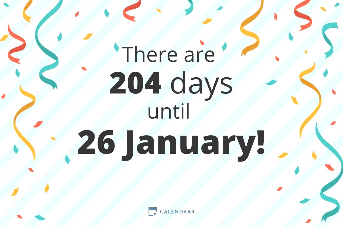 How many days until 26 January Calendarr