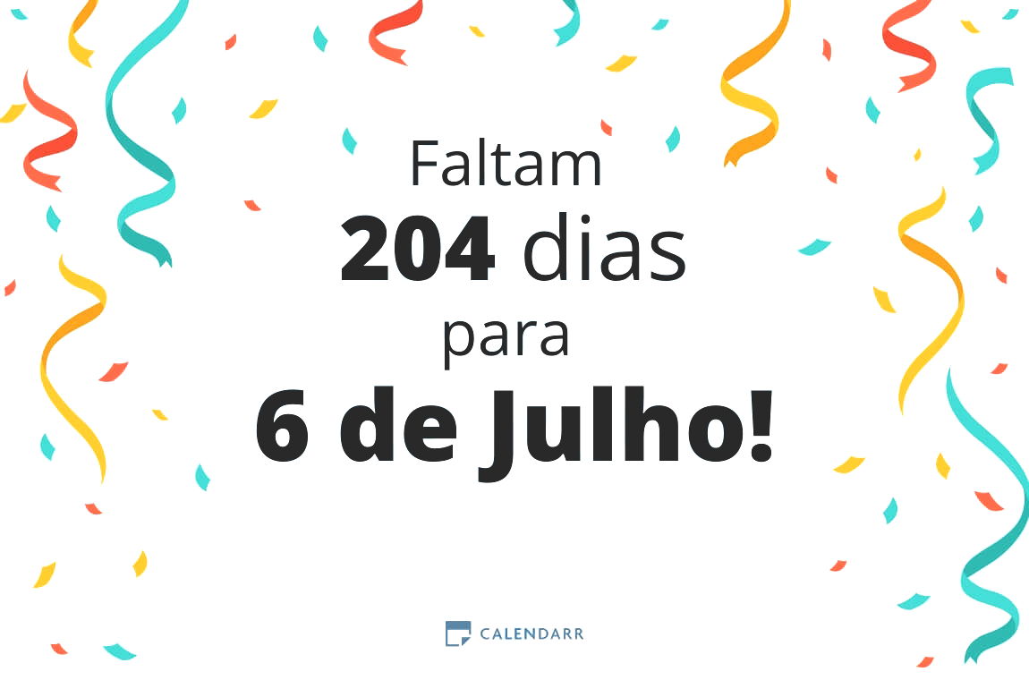 Descobre quantos dias faltam para 6 de Julho - Calendarr