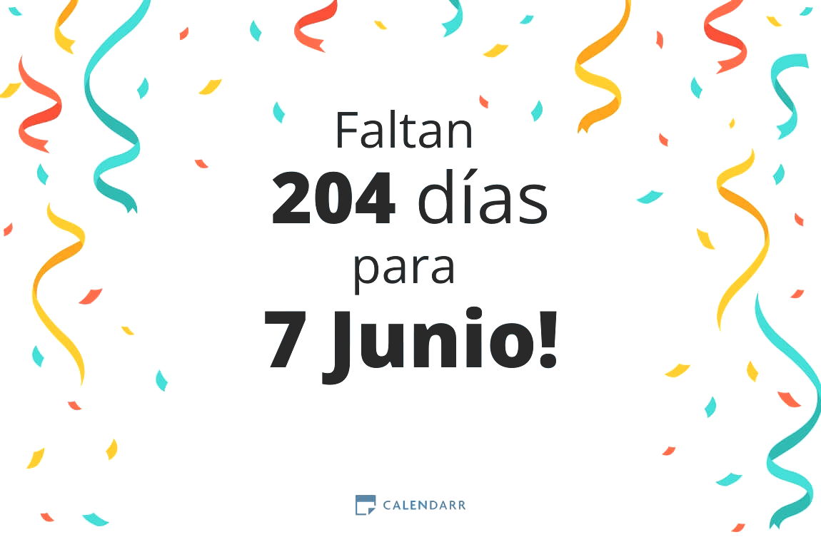 Descubre cuántos días faltan para 7 Junio - Calendarr