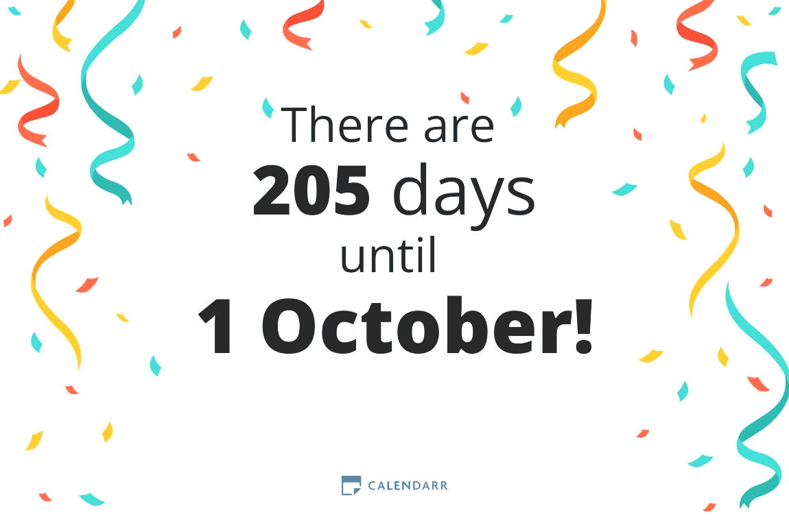 How many days until 1 October - Calendarr