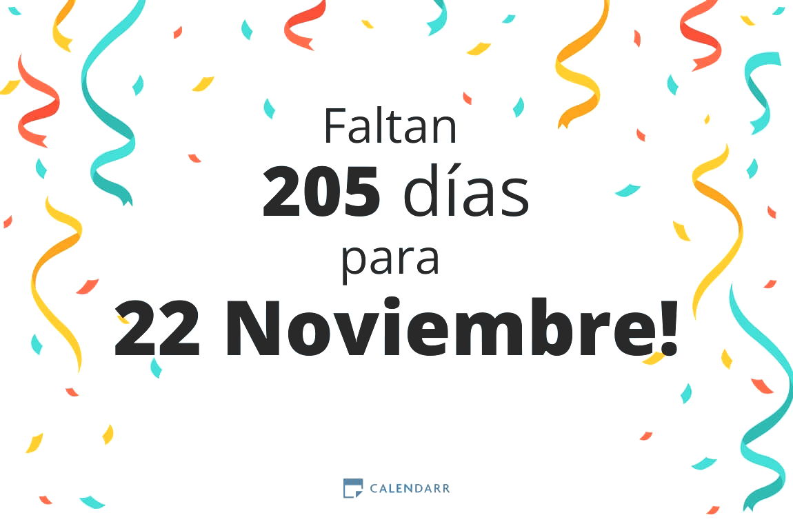 Descubre cuántos días faltan para 22 Noviembre - Calendarr
