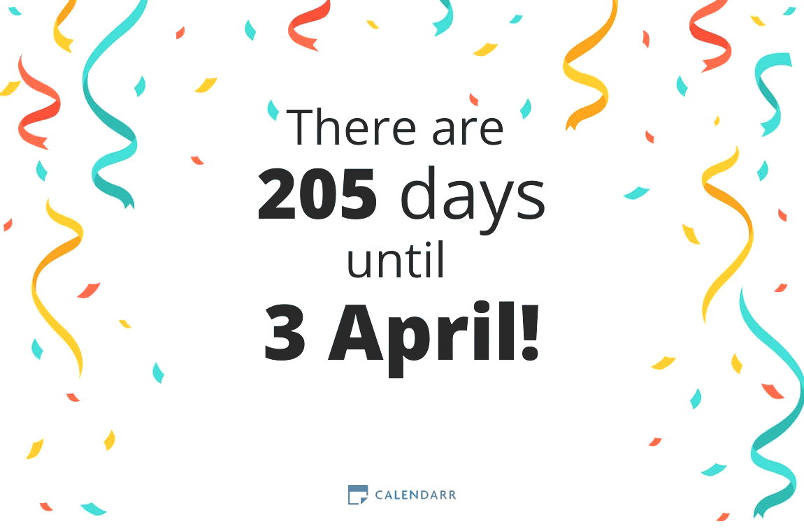 How many days until 3 April - Calendarr