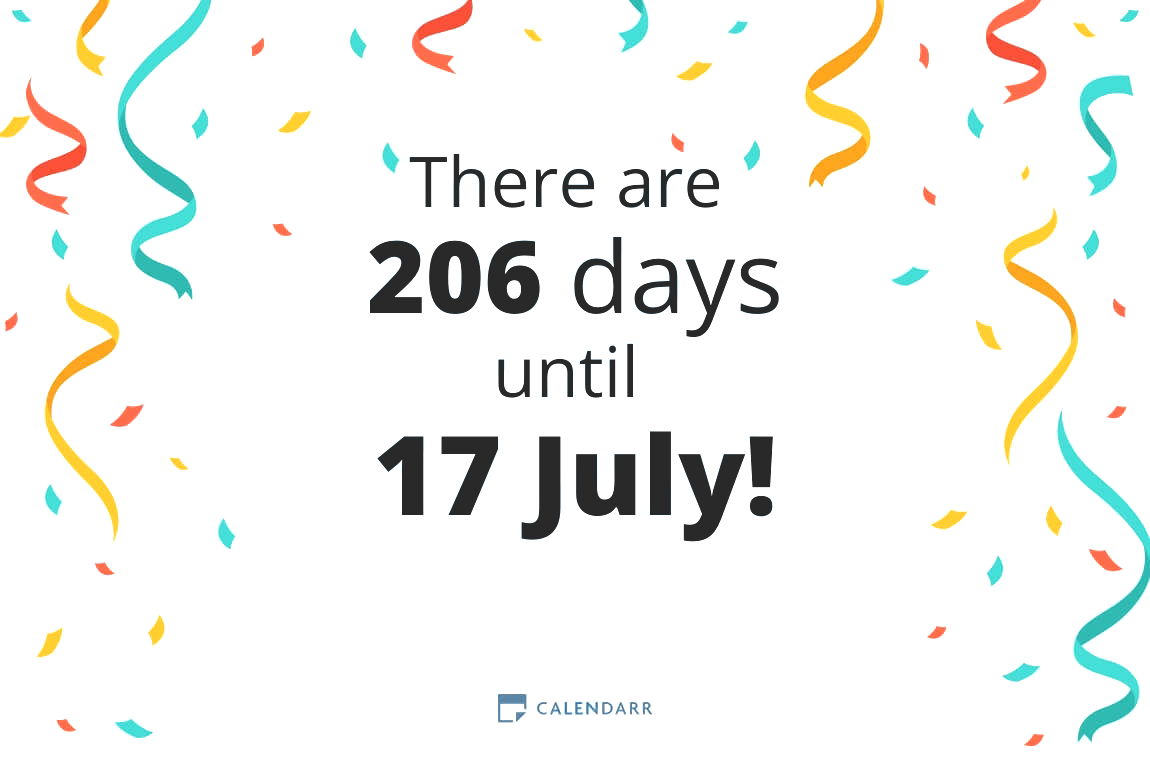 How many days until 17 July - Calendarr