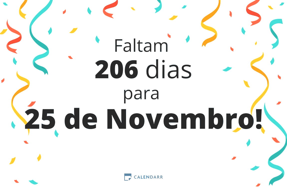 Descubra quantos dias faltam para 25 de Novembro - Calendarr