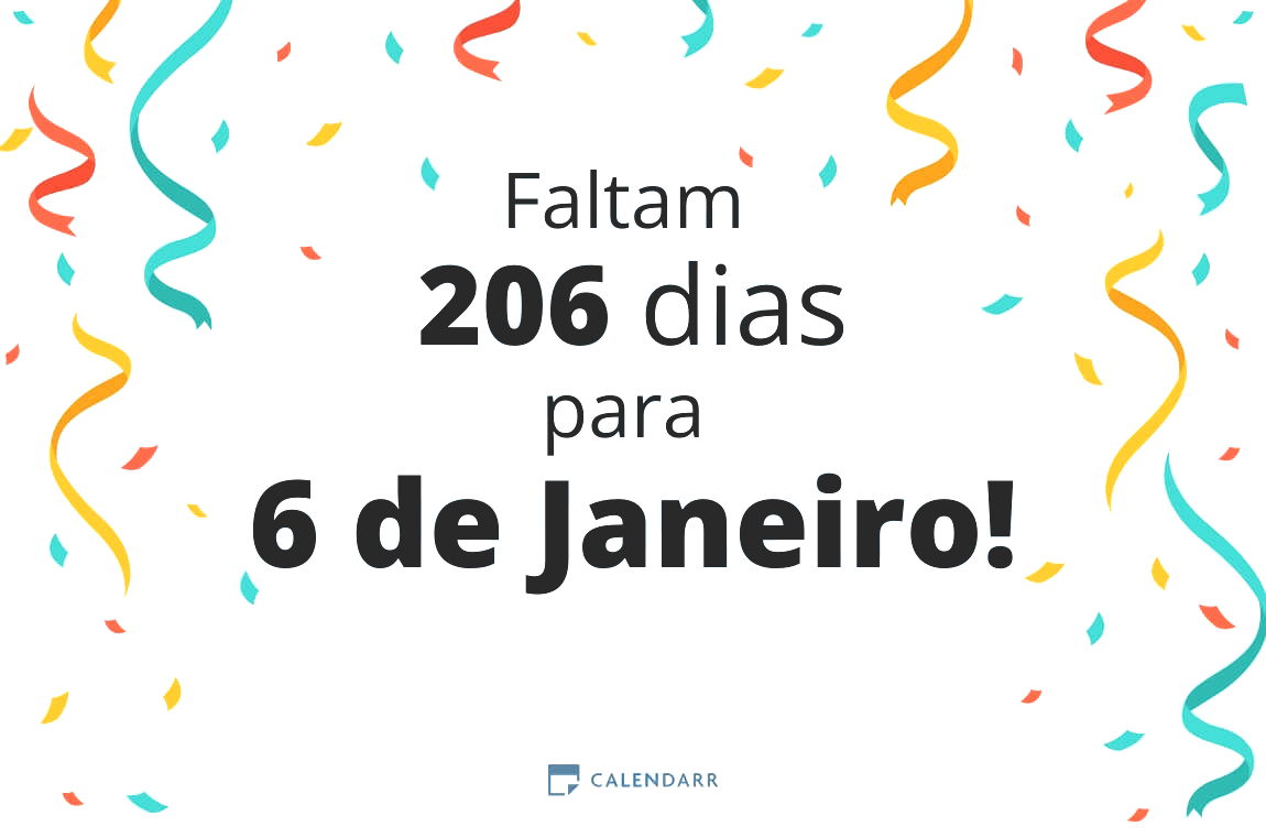 Descobre quantos dias faltam para 6 de Janeiro - Calendarr