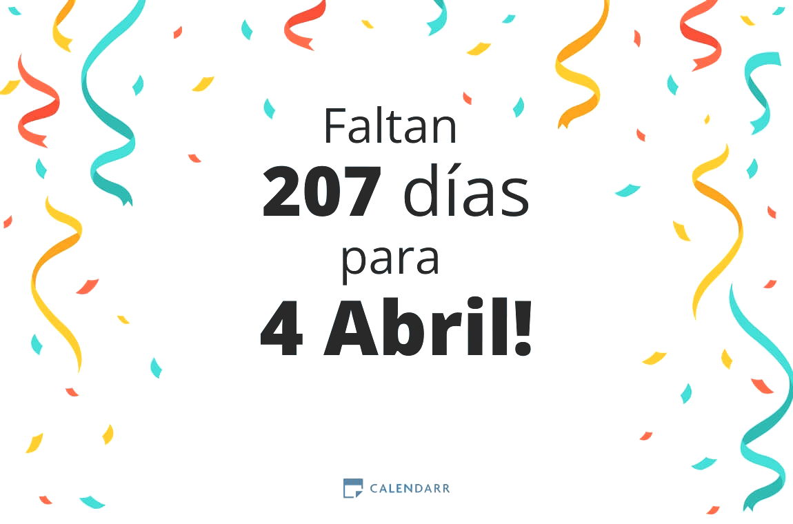 Descubre cuántos días faltan para 4 Abril - Calendarr