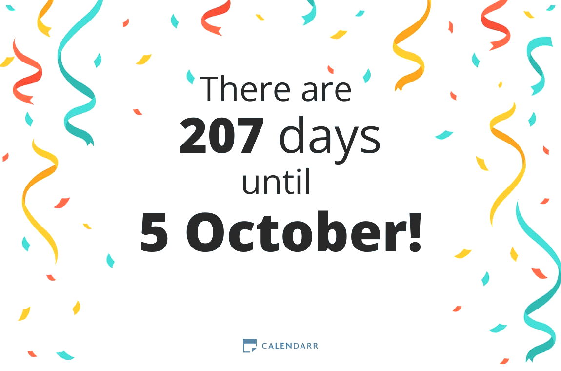 How many days until 5 October - Calendarr