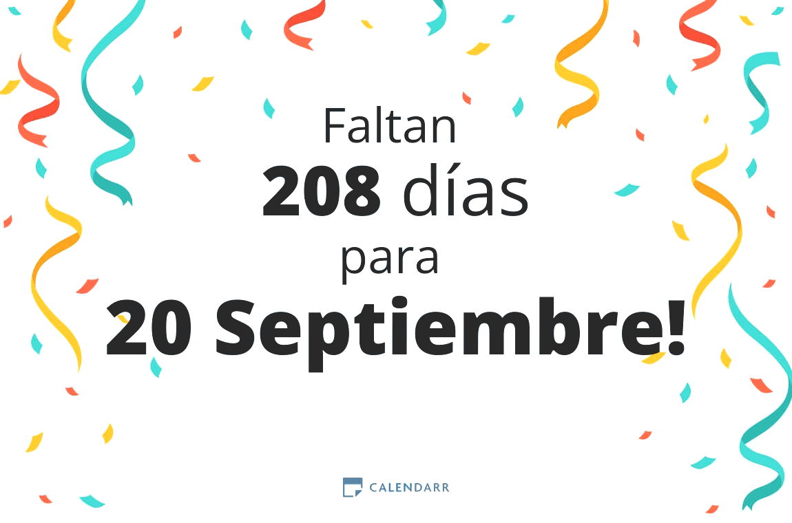 Descubre cuántos días faltan para 20 Septiembre - Calendarr