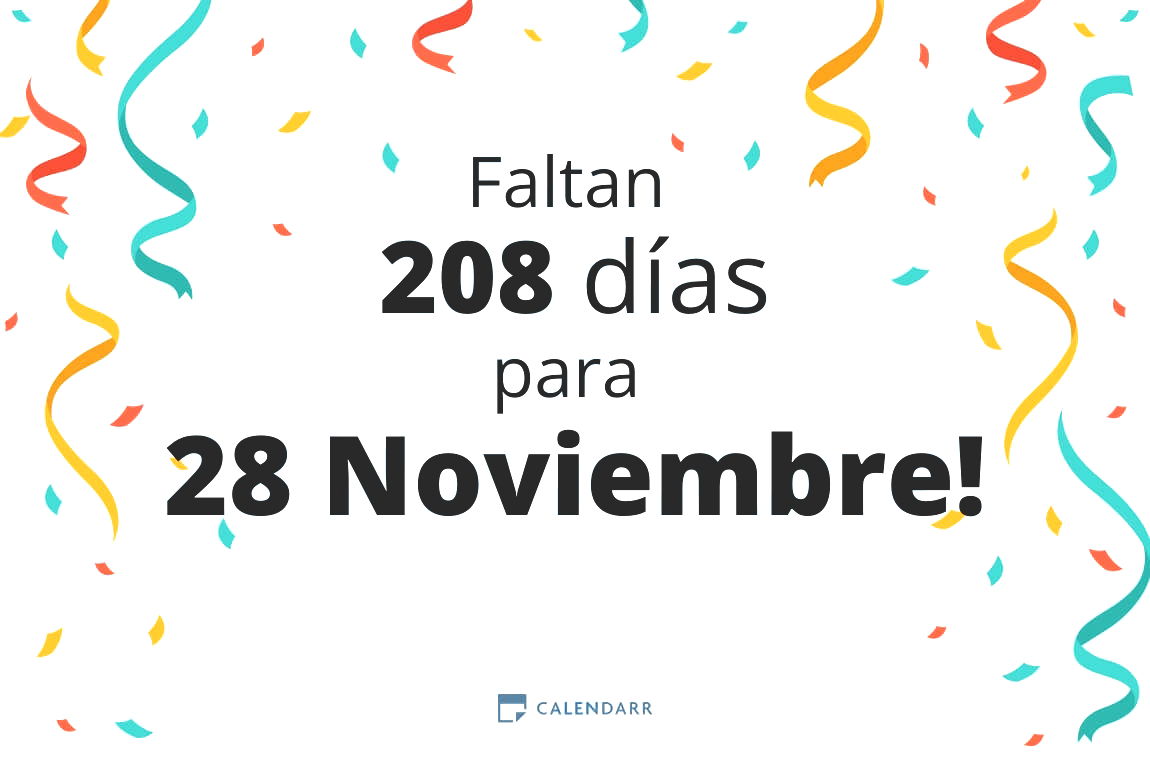 Descubre cuántos días faltan para 28 Noviembre - Calendarr