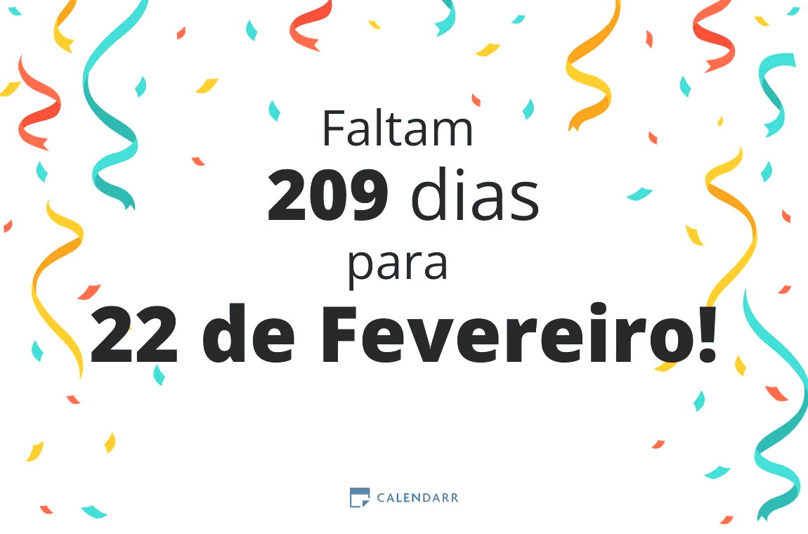 Descobre quantos dias faltam para 22 de Fevereiro - Calendarr