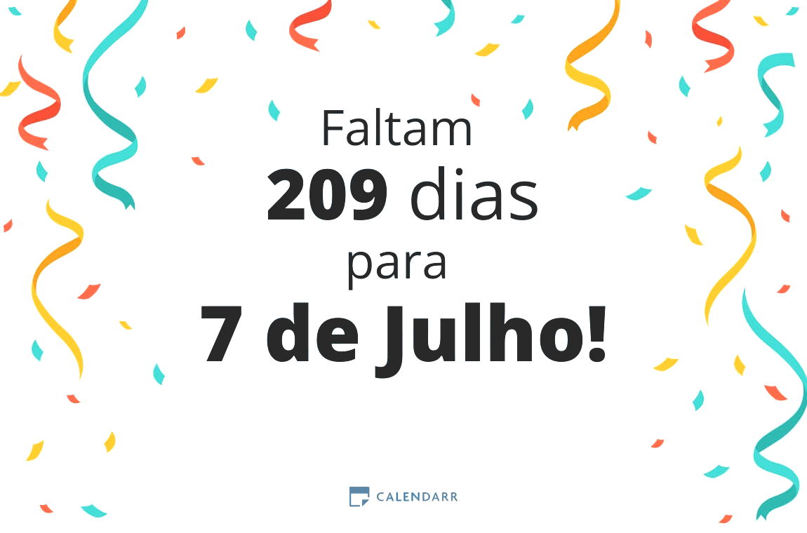 Descobre quantos dias faltam para 7 de Julho - Calendarr