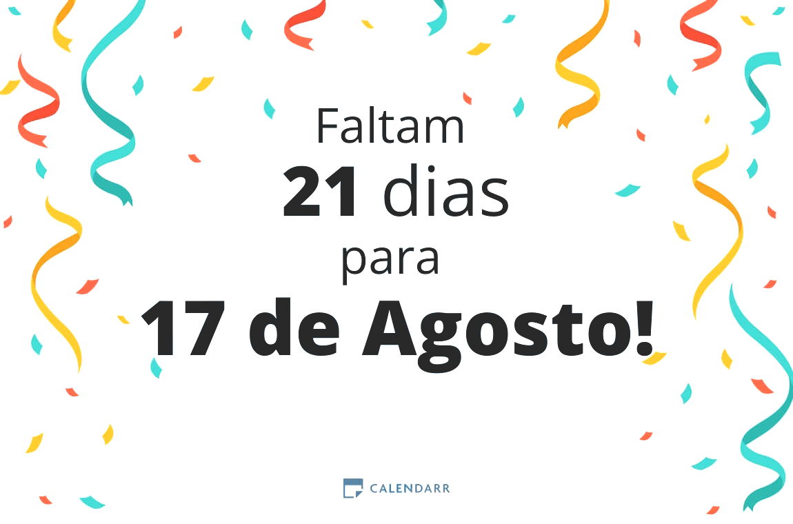 Descobre quantos dias faltam para 17 de Agosto - Calendarr