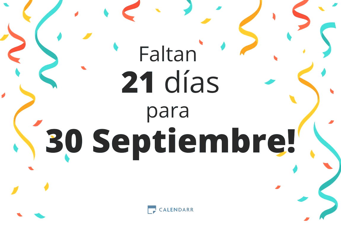 Descubre cuántos días faltan para 30 Septiembre - Calendarr