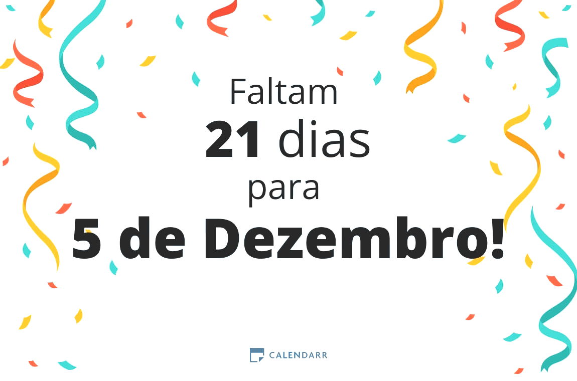 Descubra quantos dias faltam para 5 de Dezembro - Calendarr