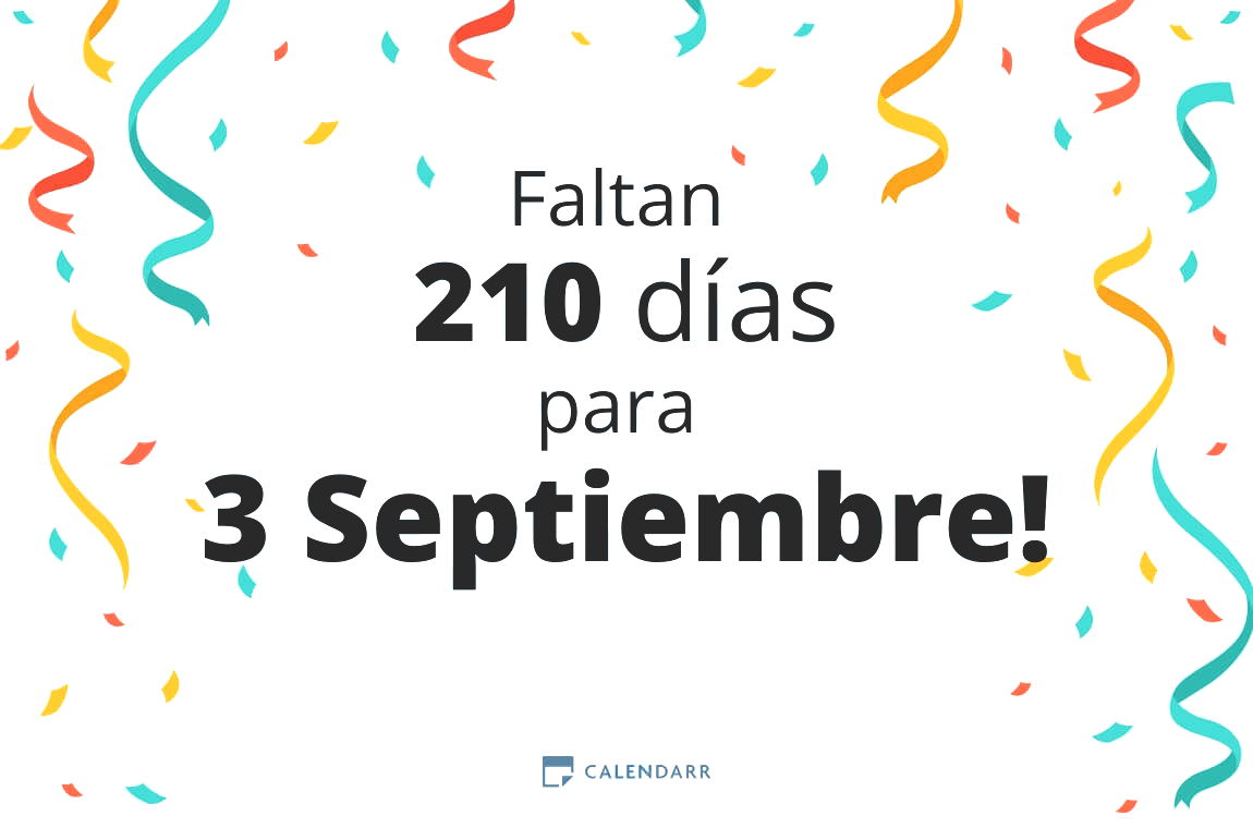 Descubre cuántos días faltan para 3 Septiembre - Calendarr