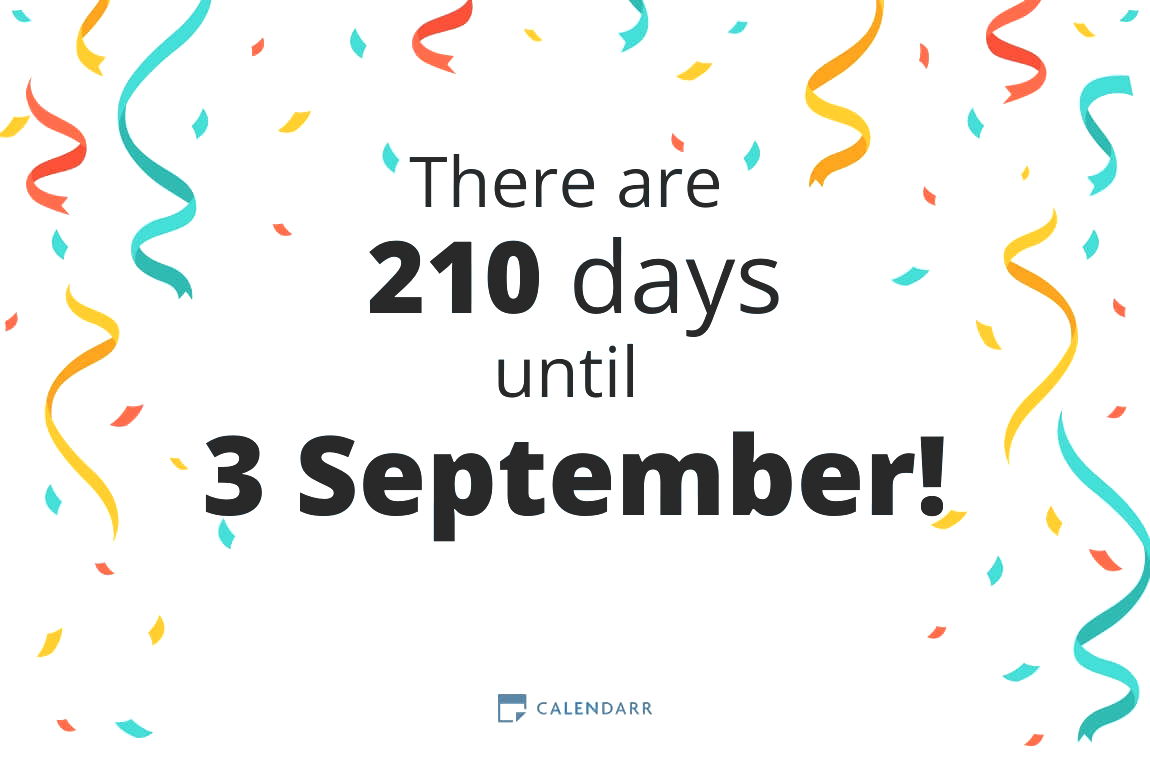 How many days until 3 September - Calendarr