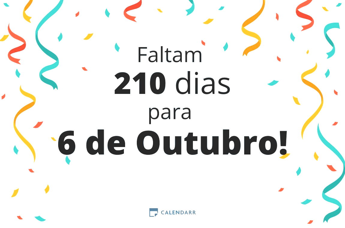 Descobre quantos dias faltam para 6 de Outubro - Calendarr