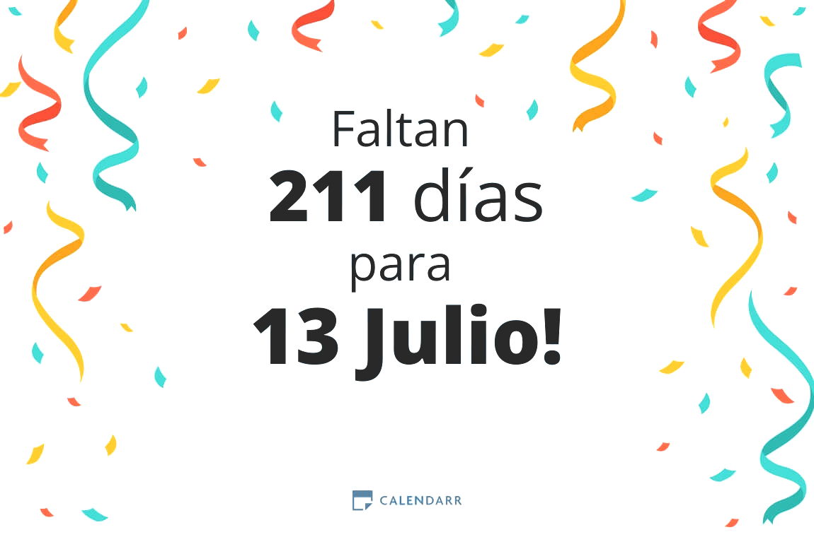 Descubre cuántos días faltan para 13 Julio - Calendarr