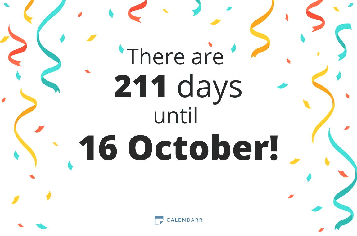 How many days until 16 October - Calendarr