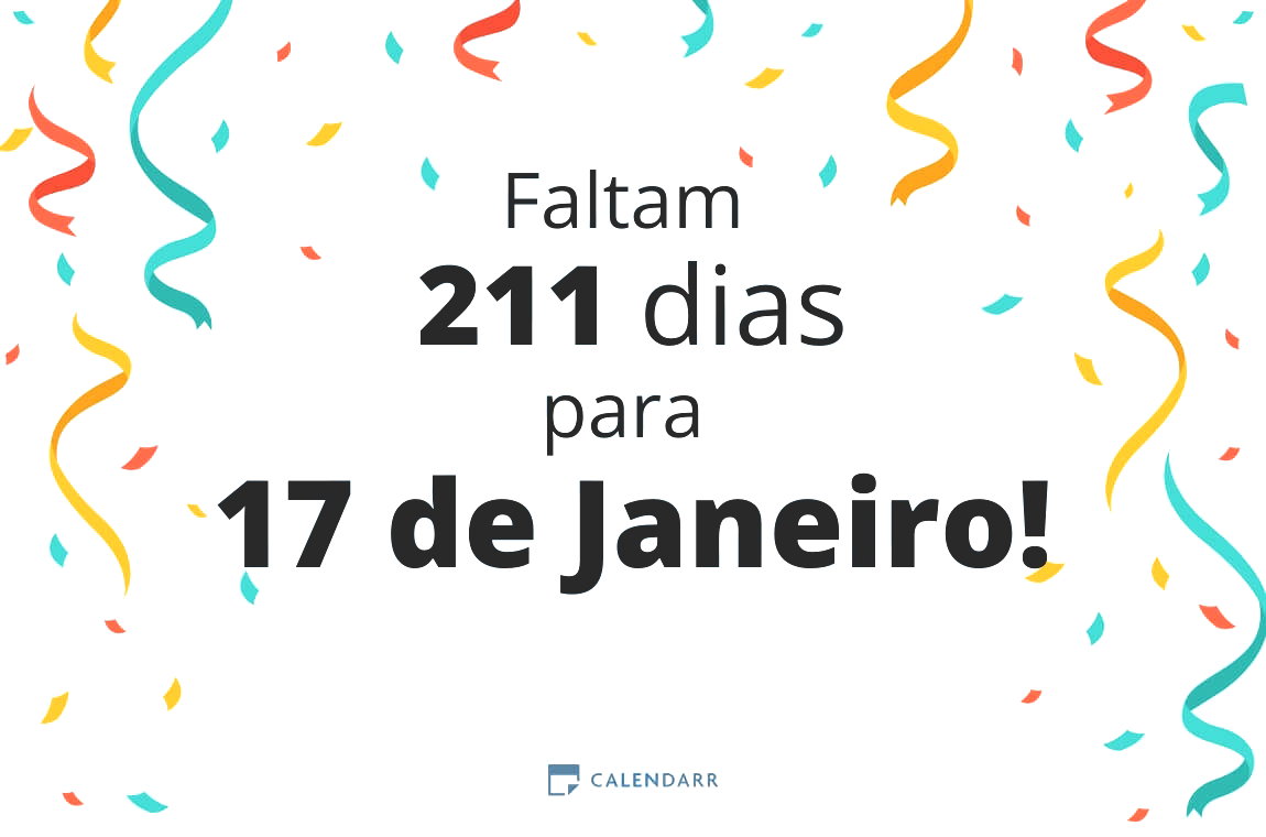Descobre quantos dias faltam para 17 de Janeiro - Calendarr
