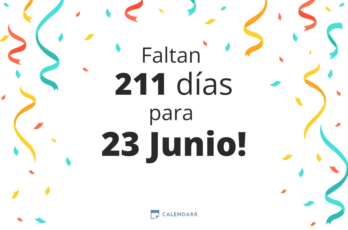 Descubre cuántos días faltan para 23 Junio - Calendarr