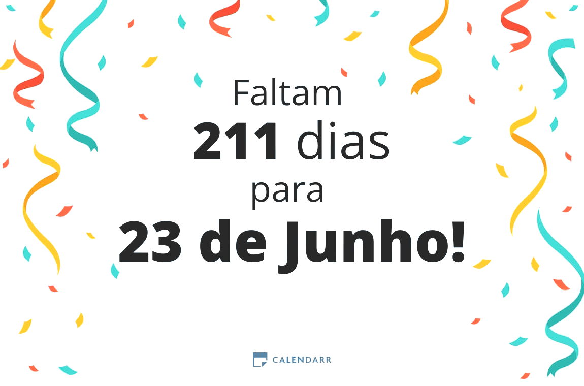 Descobre quantos dias faltam para 23 de Junho - Calendarr