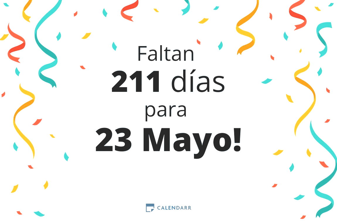Descubre cuántos días faltan para 23 Mayo - Calendarr