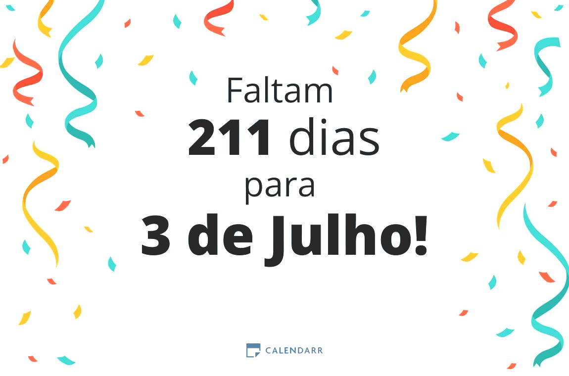 Descubra quantos dias faltam para 3 de Julho - Calendarr