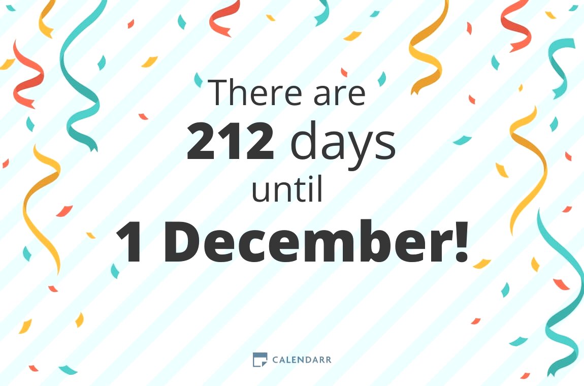 How many days until 1 December - Calendarr