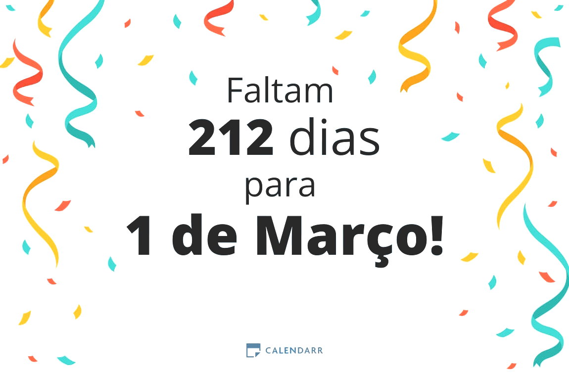 Descubra quantos dias faltam para 1 de Março - Calendarr