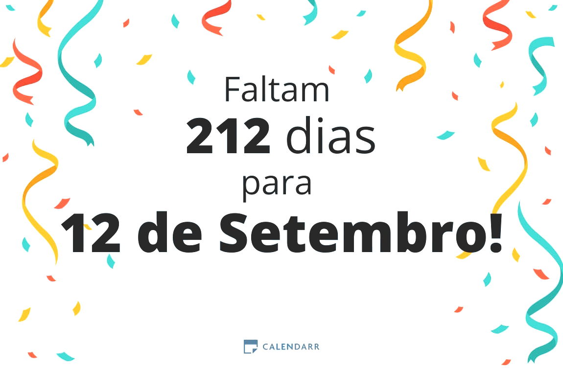 Descubra quantos dias faltam para 12 de Setembro - Calendarr