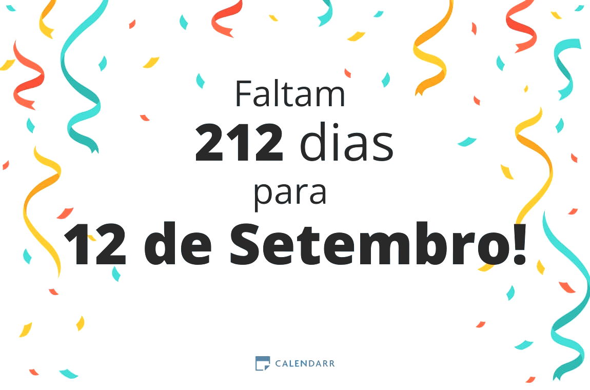 Descobre quantos dias faltam para 12 de Setembro - Calendarr