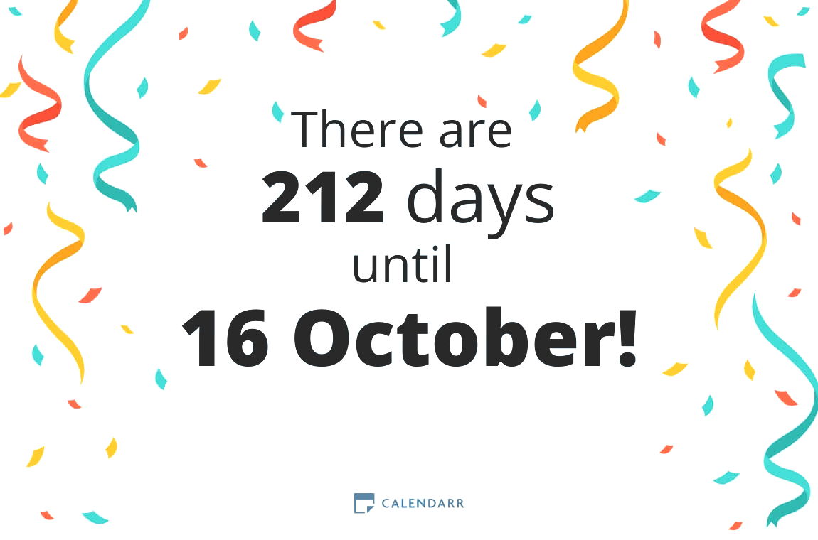 How many days until 16 October - Calendarr