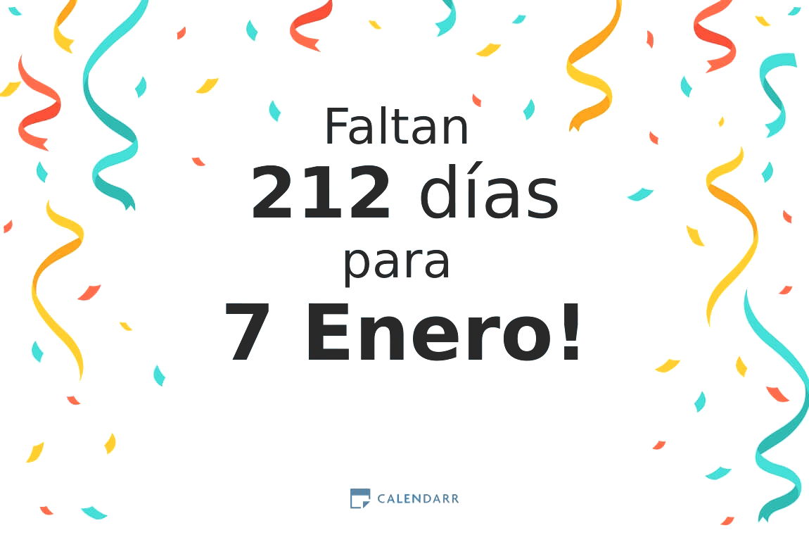 Descubre cuántos días faltan para 7 Enero - Calendarr