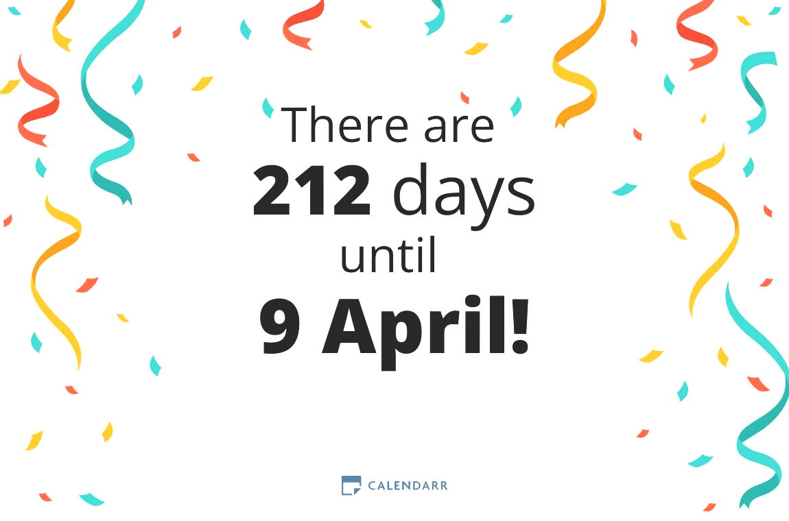 How many days until 9 April - Calendarr